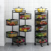 5 Layers Rotating Square Kitchen Storage Trolly