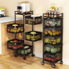 5 Layers Rotating Square Kitchen Storage Trolly