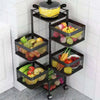 5 Layers Rotating Square Kitchen Storage Trolly