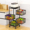 5 Layers Rotating Square Kitchen Storage Trolly