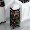 5 Layers Rotating Square Kitchen Storage Trolly