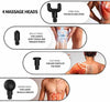 Deep Muscle Relaxation at Your Fingertips: Handheld Electric Massager Gun with 4 Massage Heads and 5 Gears