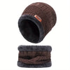 CozyFleece Duo - Wool Beanie Cap with Neck Warmer Set