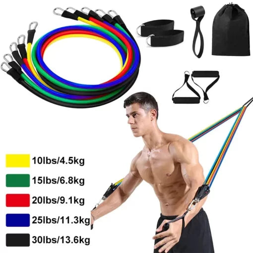 Complete Resistance Band Set: Your Portable Indoor Fitness Companion