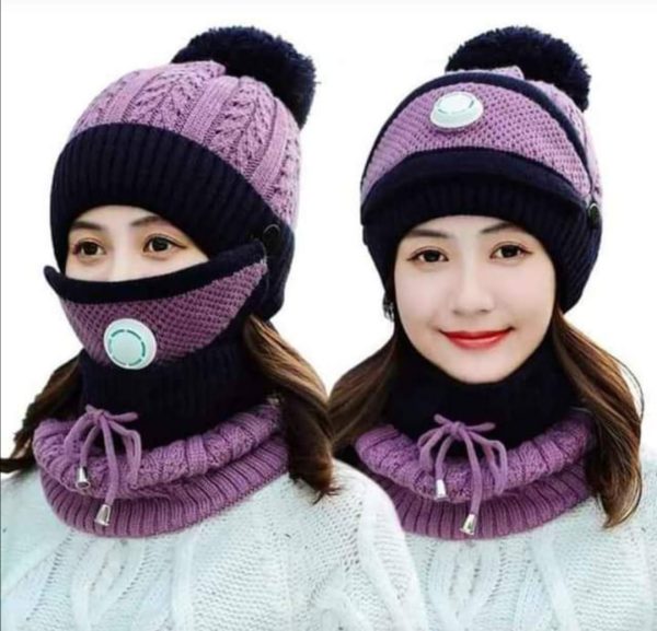 TRADITIONALMATCH: Warm Ladies Cap 3 in 1