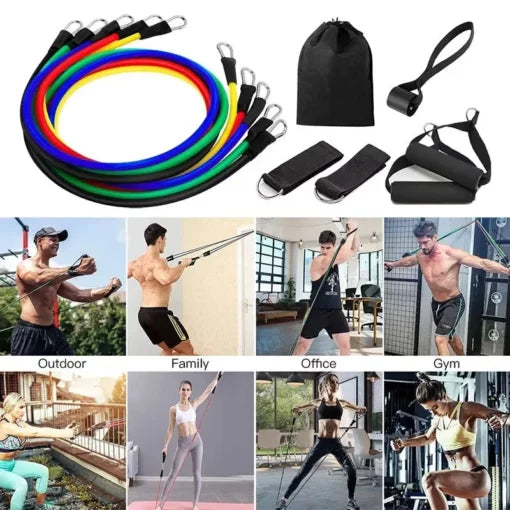 Complete Resistance Band Set: Your Portable Indoor Fitness Companion