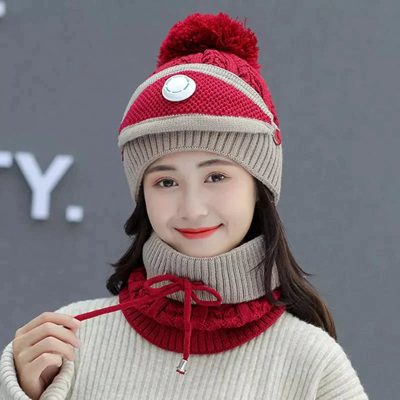 TRADITIONALMATCH: Warm Ladies Cap 3 in 1
