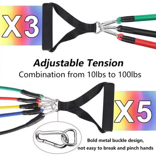 Complete Resistance Band Set: Your Portable Indoor Fitness Companion