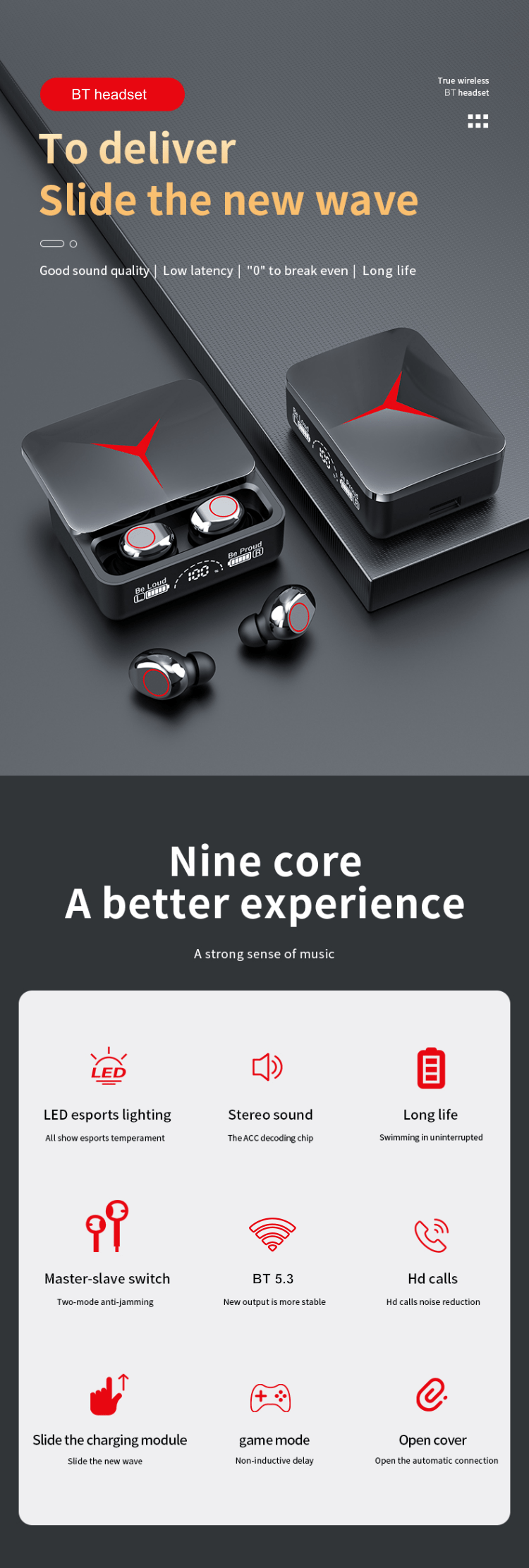 M90 True Wireless Gaming Earbuds