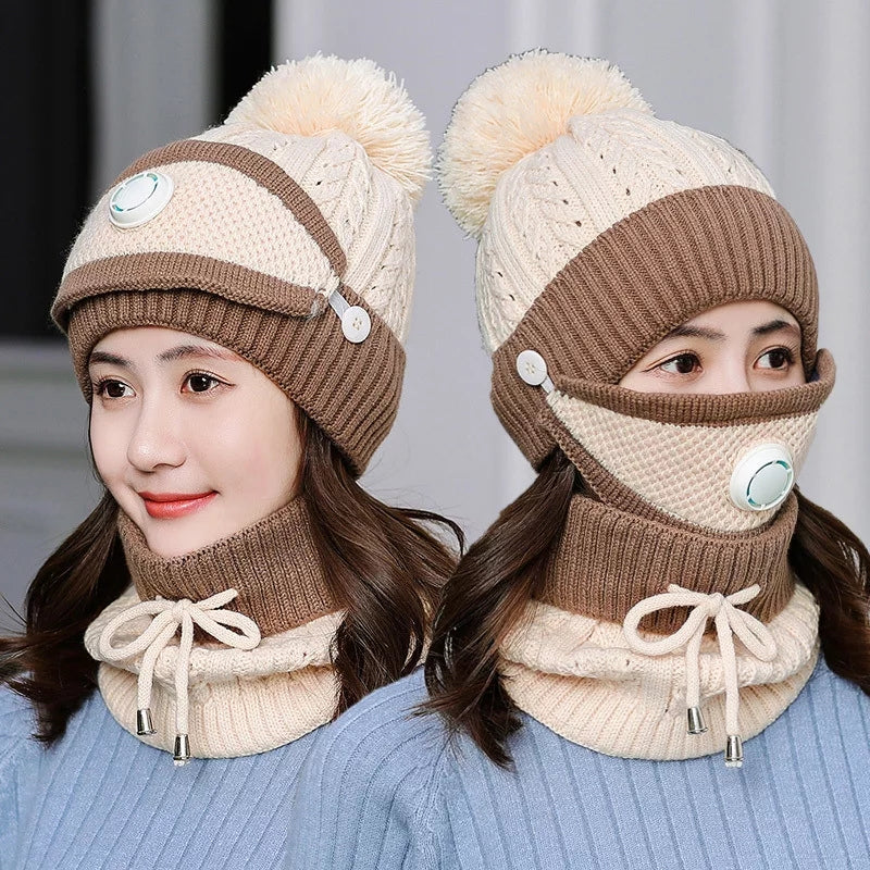 TRADITIONALMATCH: Warm Ladies Cap 3 in 1