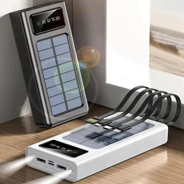 SOLAR POWER BANK BUILT-IN CABLE 10,000 MAH
