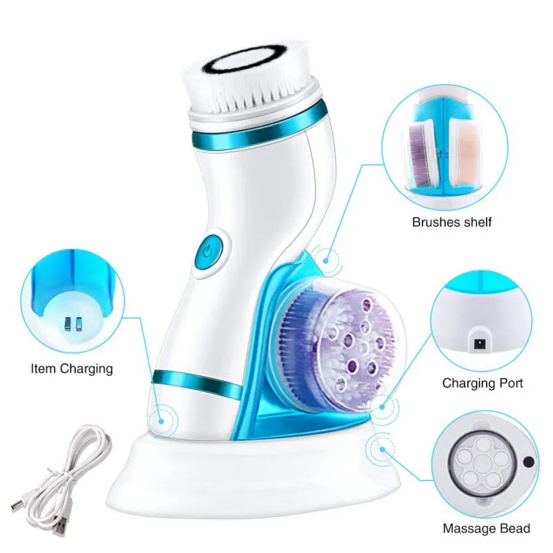 4 In 1 Ultrasonic USB Rechargeable Electric Facial