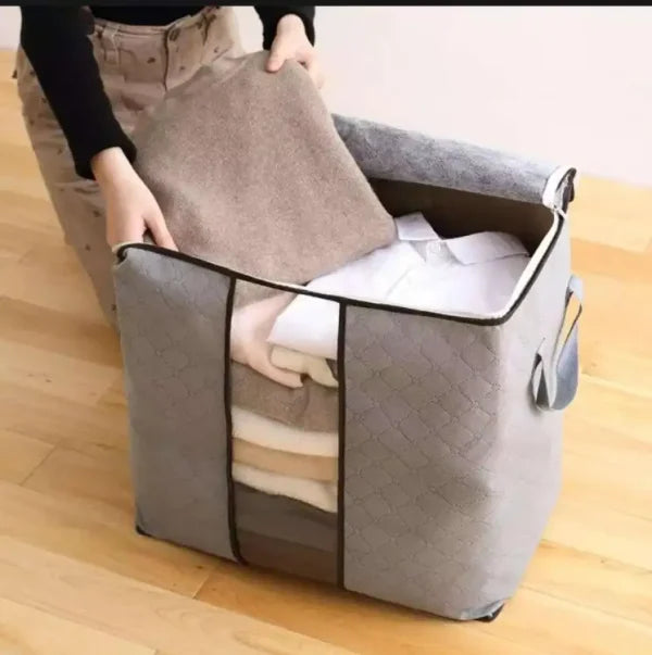 3 Pcs Non-Woven Fabric Bedding Storage Bag For Clothes Moving & Packing