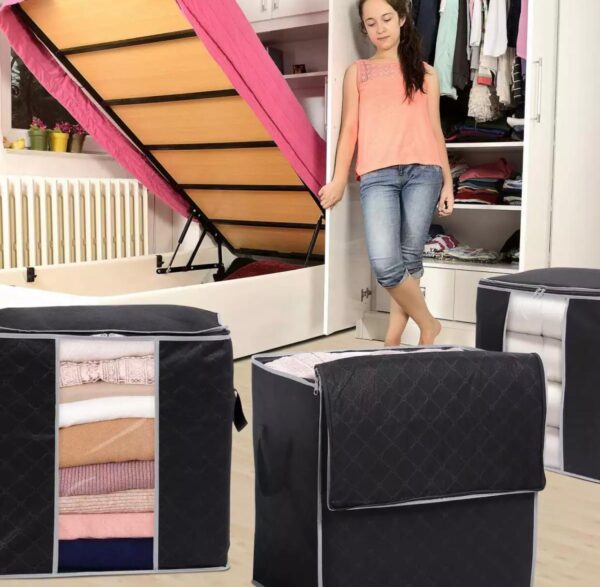 3 Pcs Non-Woven Fabric Bedding Storage Bag For Clothes Moving & Packing