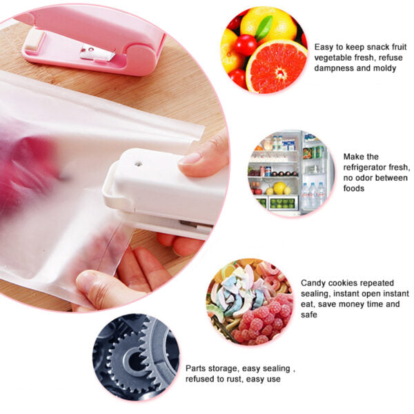 Seal It Fresh: Portable Mini Food Bag Sealer for Kitchen Storage and Snacks
