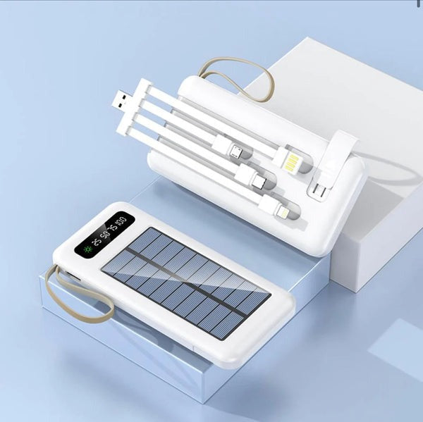 SOLAR POWER BANK BUILT-IN CABLE 10,000 MAH
