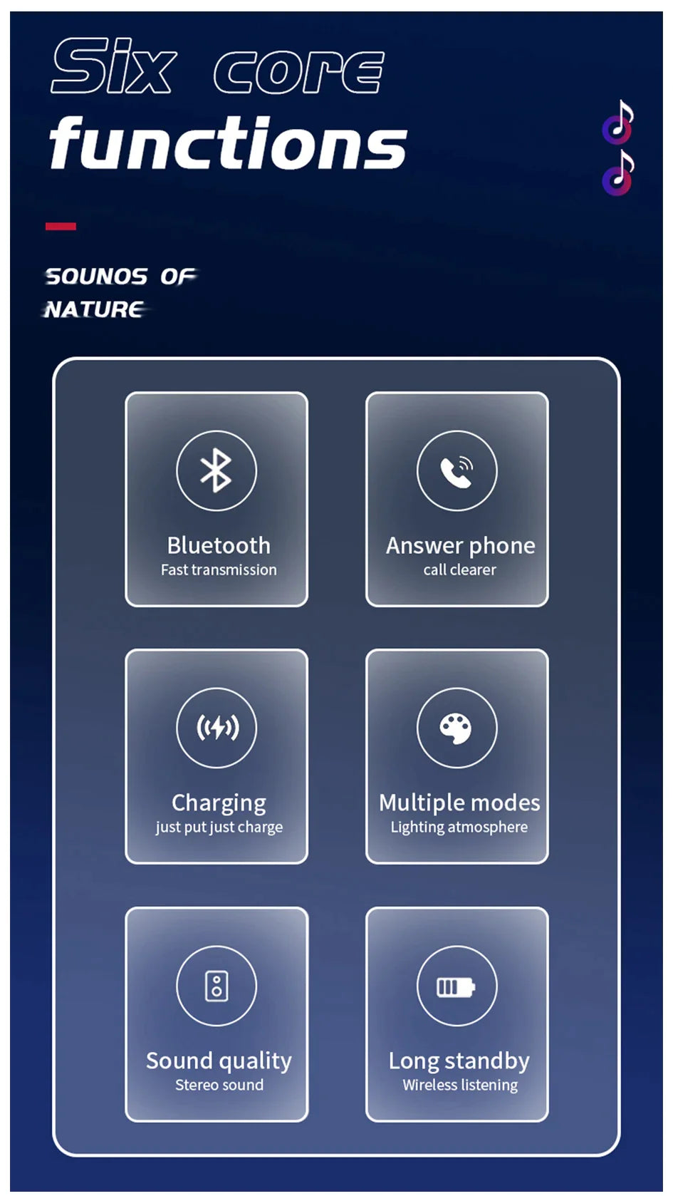Wireless Fast Charger with Bluetooth Speaker and LED G Lamp