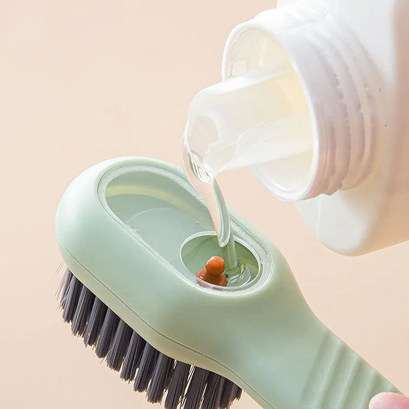 Shoe Brush Automatic Liquid Discharge Deep Cleaning Soft Bristles Household Laundry Cleaning Brush for Daily Use