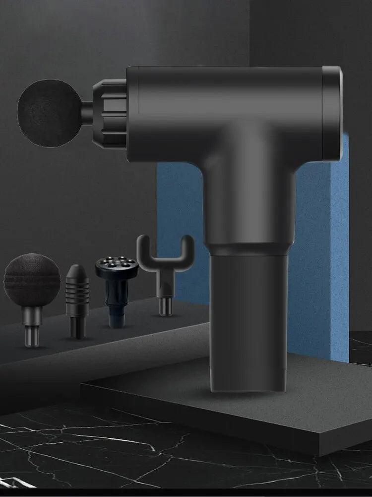 Deep Muscle Relaxation at Your Fingertips: Handheld Electric Massager Gun with 4 Massage Heads and 5 Gears