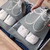 Shoe Storage Bag Dust-proof Waterproof Transparent Non Woven Fabric Shoe Tote Drawstring Packaging Organizer For Travel