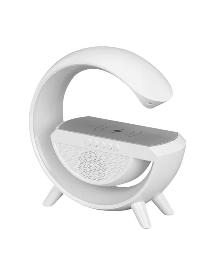 Wireless Fast Charger with Bluetooth Speaker and LED G Lamp
