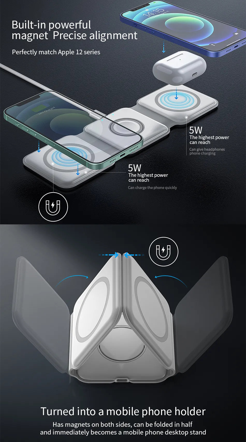 WiWU Magnetic Wireless Charger 3 in 1