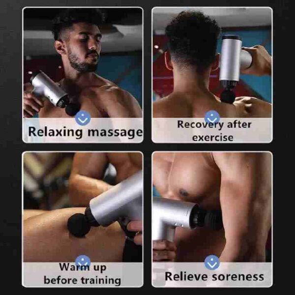 Deep Muscle Relaxation at Your Fingertips: Handheld Electric Massager Gun with 4 Massage Heads and 5 Gears