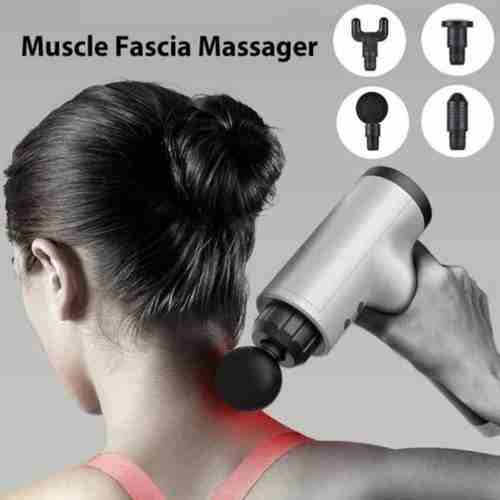 Deep Muscle Relaxation at Your Fingertips: Handheld Electric Massager Gun with 4 Massage Heads and 5 Gears