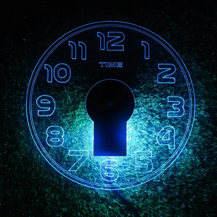 Acrylic Modern Neon Wall Clock With Neon LED Backlight