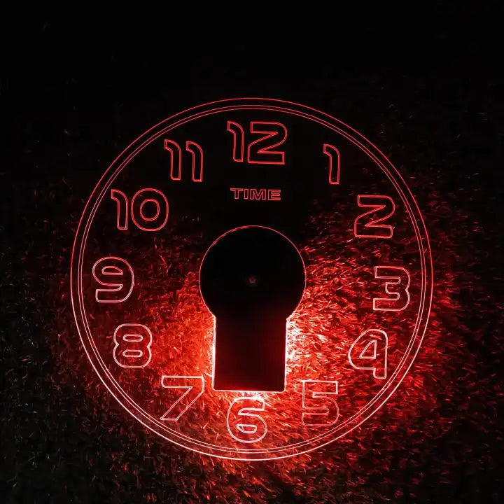 Acrylic Modern Neon Wall Clock With Neon LED Backlight