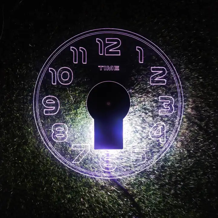 Acrylic Modern Neon Wall Clock With Neon LED Backlight
