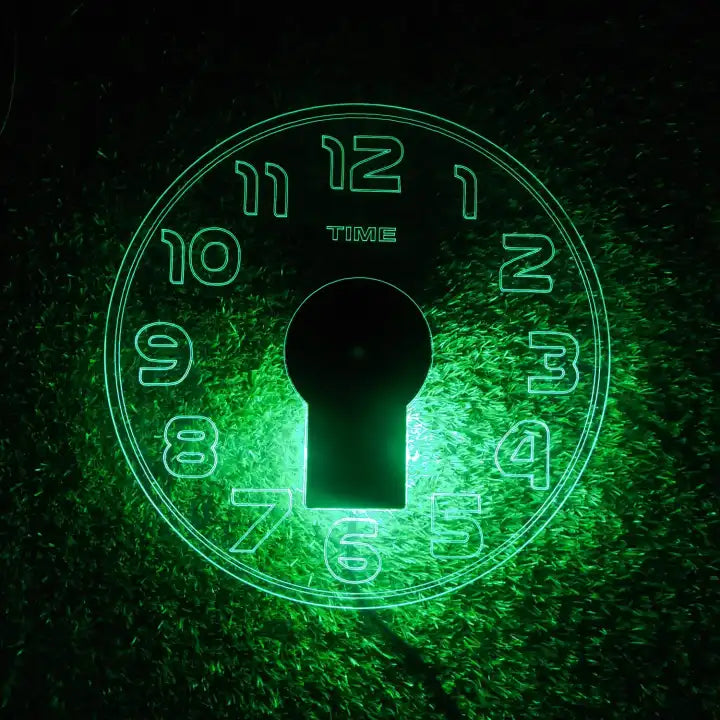 Acrylic Modern Neon Wall Clock With Neon LED Backlight