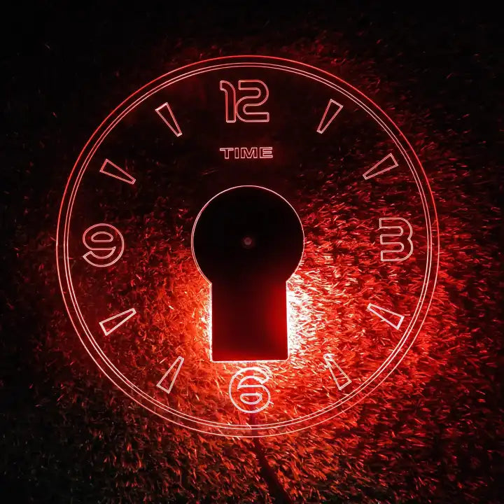 Acrylic Modern Neon Wall Clock With Neon LED Backlight