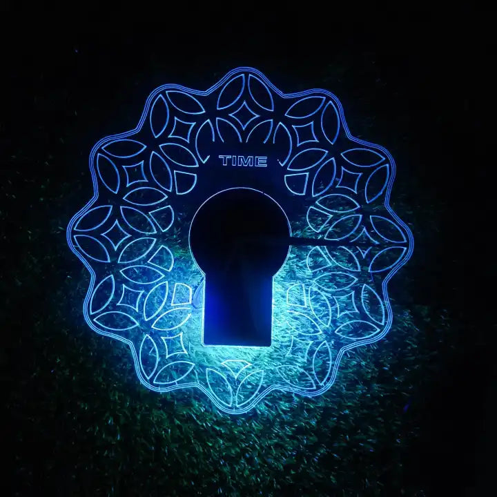 Acrylic Modern Neon Wall Clock With Neon LED Backlight