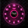 Acrylic Modern Neon Wall Clock With Neon LED Backlight