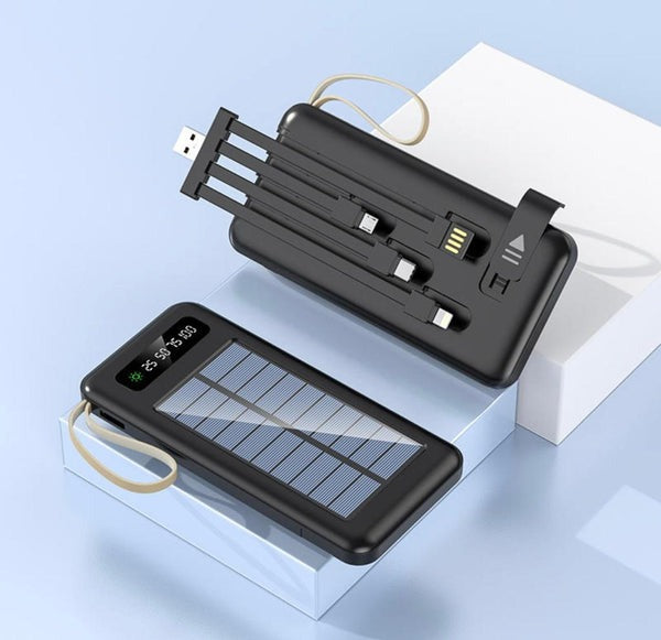 SOLAR POWER BANK BUILT-IN CABLE 10,000 MAH