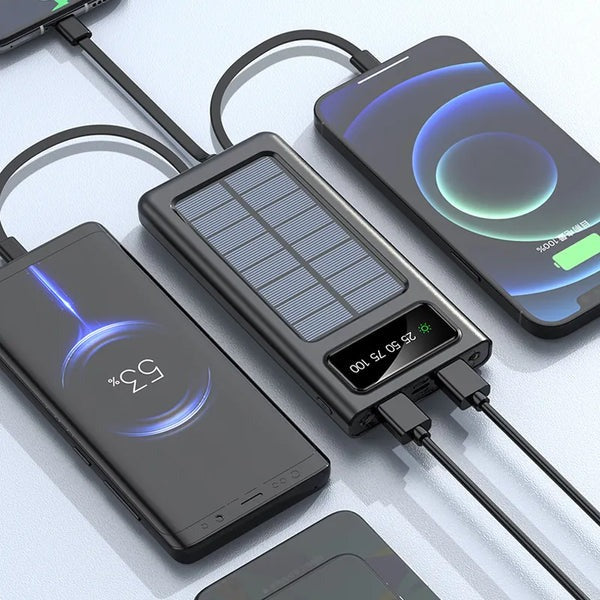 SOLAR POWER BANK BUILT-IN CABLE 10,000 MAH