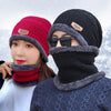CozyFleece Duo - Wool Beanie Cap with Neck Warmer Set