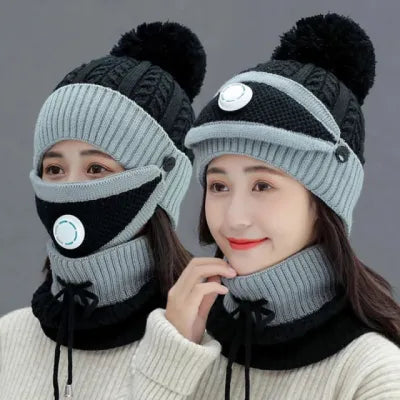 TRADITIONALMATCH: Warm Ladies Cap 3 in 1