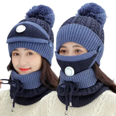 TRADITIONALMATCH: Warm Ladies Cap 3 in 1